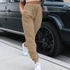 Womens Sweatpants Baggy High Waisted Fall Pants Cinch Bottom Joggers with Pockets Y2k Cotton Athletic Trousers A-Khaki view 4