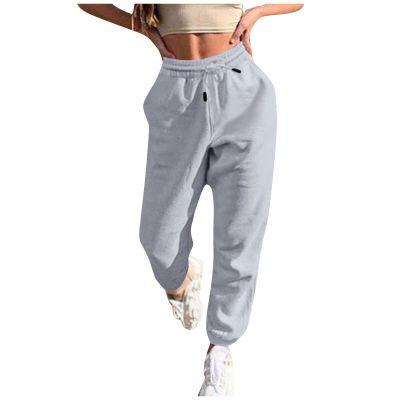 Womens Sweatpants Baggy High Waisted Fall Pants Cinch Bottom Joggers with Pockets Y2k Cotton Athletic Trousers A-Gray