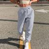 Womens Sweatpants Baggy High Waisted Fall Pants Cinch Bottom Joggers with Pockets Y2k Cotton Athletic Trousers A-Gray view 2