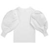 iiniim Toddler Kids Girls Casual Puff Long Sleeve Round Neck Rib Knit Blouse Tee Tops White 4-5 Years view 2