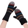 XGOPTS Womens Thick Fuzzy Lined Mitten Gloves Winter Warmer Thermal Fleece Lining Chunky Cable Knit Gloves Cold Weather Hand Warmers (Black) view 3