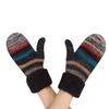 XGOPTS Womens Thick Fuzzy Lined Mitten Gloves Winter Warmer Thermal Fleece Lining Chunky Cable Knit Gloves Cold Weather Hand Warmers (Black) view 4