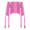 Women's High Waist Skirt Garter Belt 6 Claw Metal Wide Straps Sexy Leather Bodycon Mini Pencil Skirt 2# Pink X-Large view 3