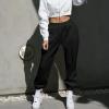 Womens Sweatpants Baggy High Waisted Fall Pants Cinch Bottom Joggers with Pockets Y2k Cotton Athletic Trousers A-Black view 4