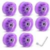 KAUYITWA Skateboard Wheels, 82A and 608RS high-Speed Rotating Bearing Skate Wheels with Bearings Installed for Indoor or Outdoor Double Row Skating and Skateboard (Purple+Wrench) view 1