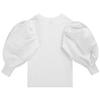 QinCiao Toddler Little Girl Puff Long Sleeve Pullover Tshirt Basic Solid T-Shirt Blouse Top White 12-18 Months view 2