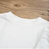 QinCiao Toddler Little Girl Puff Long Sleeve Pullover Tshirt Basic Solid T-Shirt Blouse Top White 12-18 Months view 4
