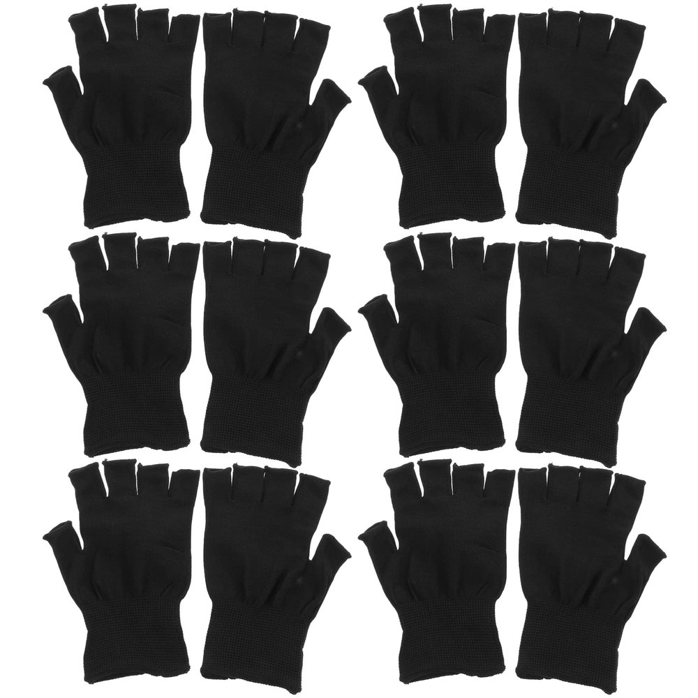 Angoily 15pairs Non- Half Finger Work Gloves Thin Breathable Nylon for Use Comfortable and for Electronics and Automotive Handling