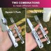 Joycube 6 in 1 Detachable Camping Utensils Flatware Set, Multifunction Travel Pocket Cutlery Folding Spoon, Fork, Knife, Wine Bottle Can Opener Portable Combo Set Stainless Steel view 3
