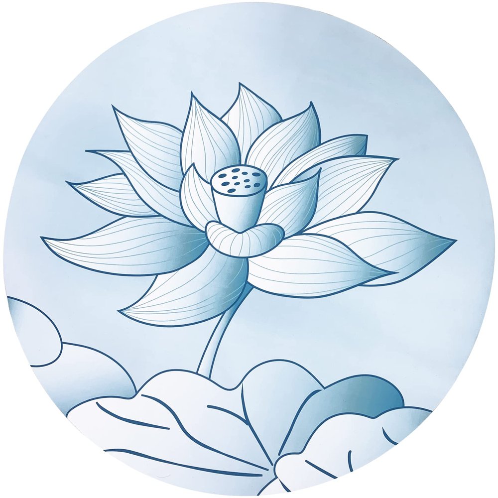 Abeigoi Round Meditation Yoga Mat Lotus Pilates Mat Non Slip Base Natural Rubber Rug Suitable for Exercise Meditation Yoga Environmental Protection for Home Outdoor (4Ft)