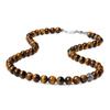 GAVU Stylish Crystal Beaded Necklace for Men, Tigers Eye Necklace with 8mm Beads 26" view 1