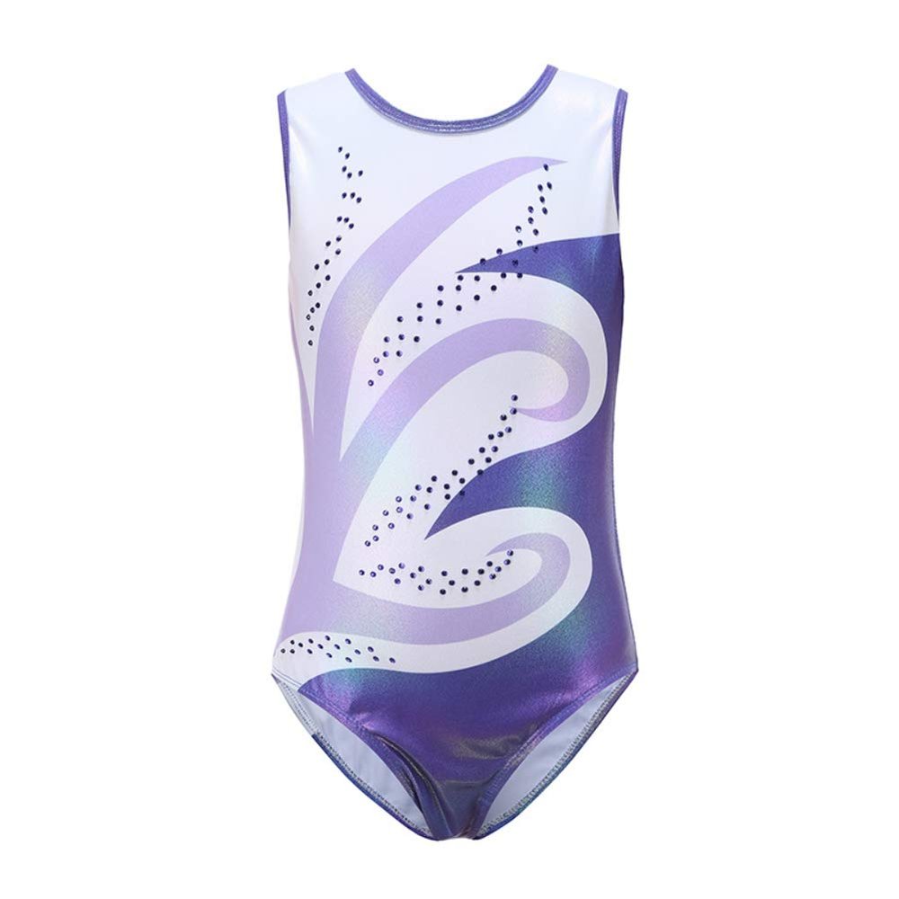 Hotfiary Girls Gymnastics Leotards Shiny Diamond Sleeveless/Long Sleeve Ballet Dance Unitard One Piece Outfit for Gymnastic