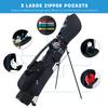 Golf Bag, Golf Stand Bag with Shoulder, Small Golf Club Bag, Women Golf Bag with Cooler (Black) view 2