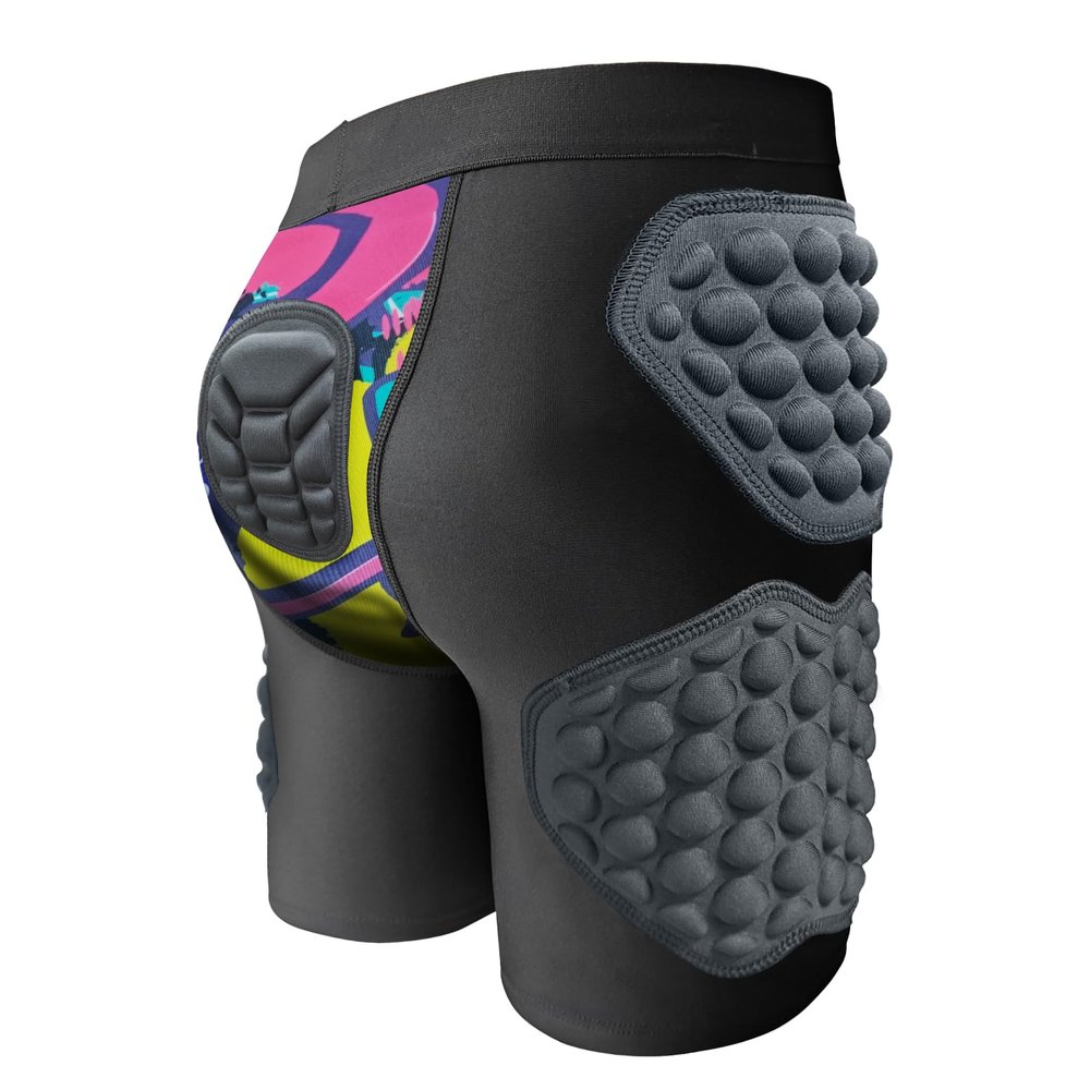 Padded Compression Shorts Girls Hockey Protective Gear, Youth Impact Protection Short Pants Pad Sport Shorts Pink YS