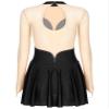 ACSUSS Women's Figure Skating Dress Mesh Patchwork Long Sleeved Ice Skating Skirt Competition Dresses #8 Black Large view 4