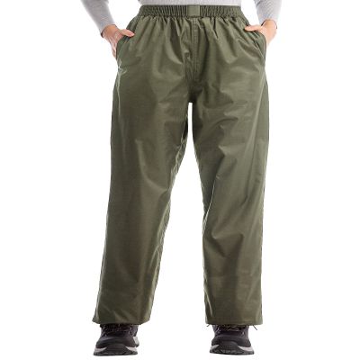 iCreek Women's Rain Pants Waterproof Hiking Pants Windproof Lightweight Over Pants Work Rain Outdoor for Golf, Fishing (Green, Medium/33 Inseam)