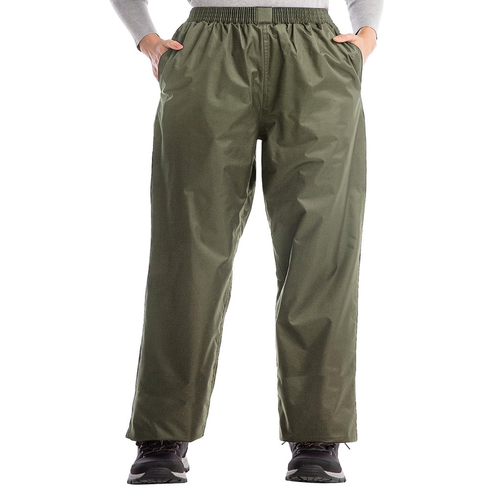 iCreek Women's Rain Pants Waterproof Hiking Pants Windproof Lightweight Over Pants Work Rain Outdoor for Golf, Fishing (Green, X-Small/31 Inseam)