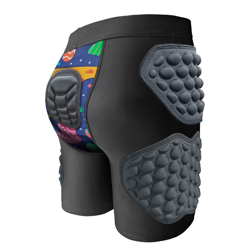 Topeter Youth Padded Undershorts Boys Slider Shorts Girls Protective Shorts Hip Protection for Skateboard Butt Short Pants Yellow YS