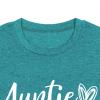 Auntie T Shirt Women Cute Love Heart Print Bless Aunt Tops Tees Casual Short Sleeve Vacation Shirts Tops (Cyan, Medium) view 4