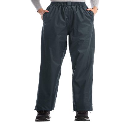 iCreek Women's Rain Pants Waterproof Hiking Pants Windproof Lightweight Over Pants Work Rain Outdoor for Golf, Fishing (Grey, Small/33 Inseam)