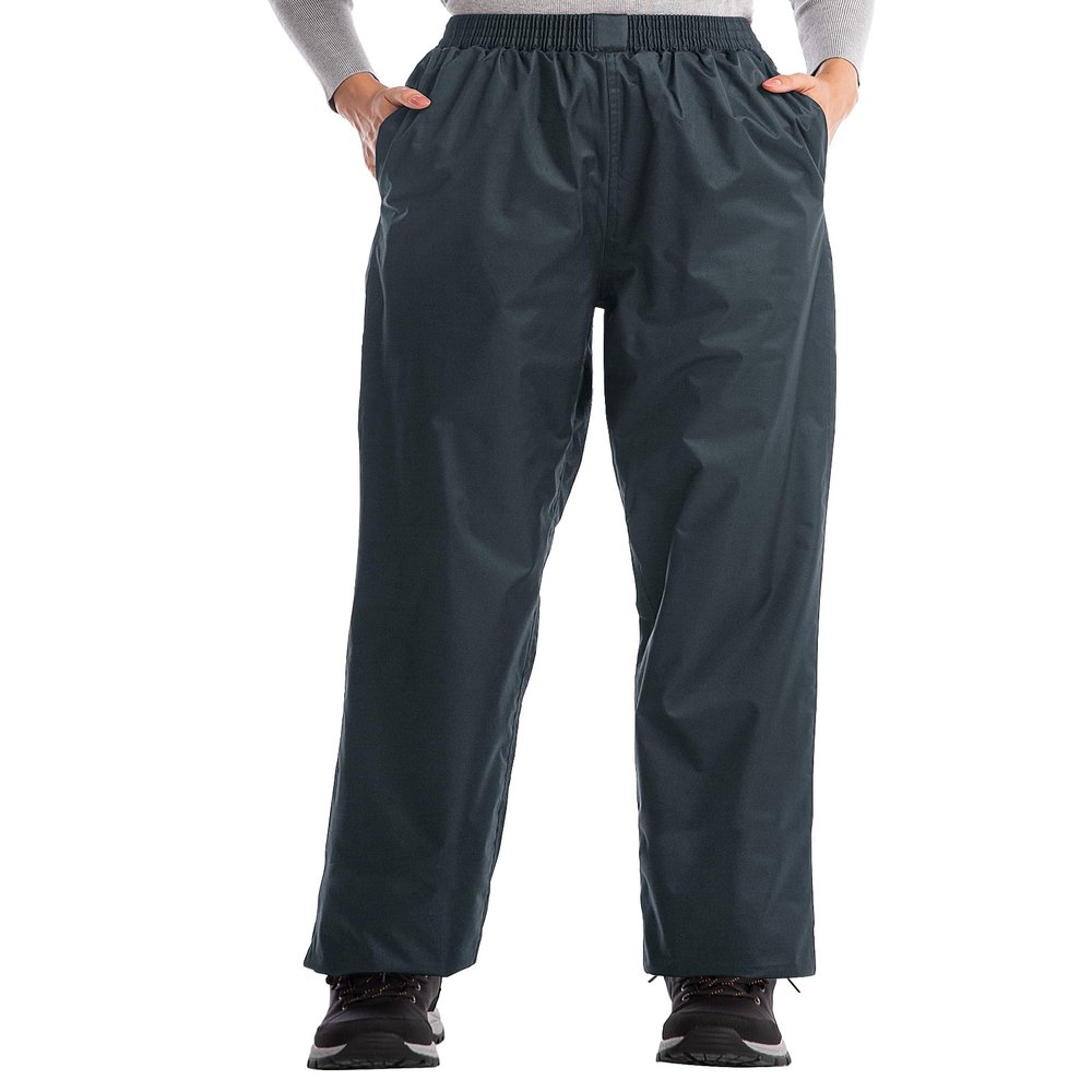 iCreek Women's Rain Pants Waterproof Hiking Pants Windproof Lightweight Over Pants Work Rain Outdoor for Golf, Fishing (Grey, Small/33 Inseam)