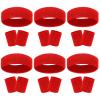 18 Pcs Sweatbands Headband Wristband Set Colorful Striped Terry Cloth Sports Athletic Gym 80s Sweat Headbands Wrist Bands (Red) view 1