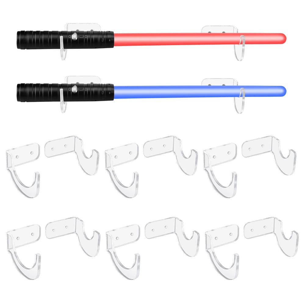 WANLIAN Lightsaber Stand, Wall Mount, Horizontal Display, Acrylic Material, 6 Levels, 10 Pounds Load Capacity