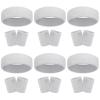 18 Pcs Sweatbands Headband Wristband Set Colorful Striped Terry Cloth Sports Athletic Gym 80s Sweat Headbands Wrist Bands (White) view 1