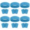 18 Pcs Sweatbands Headband Wristband Set Colorful Striped Terry Cloth Sports Athletic Gym 80s Sweat Headbands Wrist Bands (Sky Blue) view 1