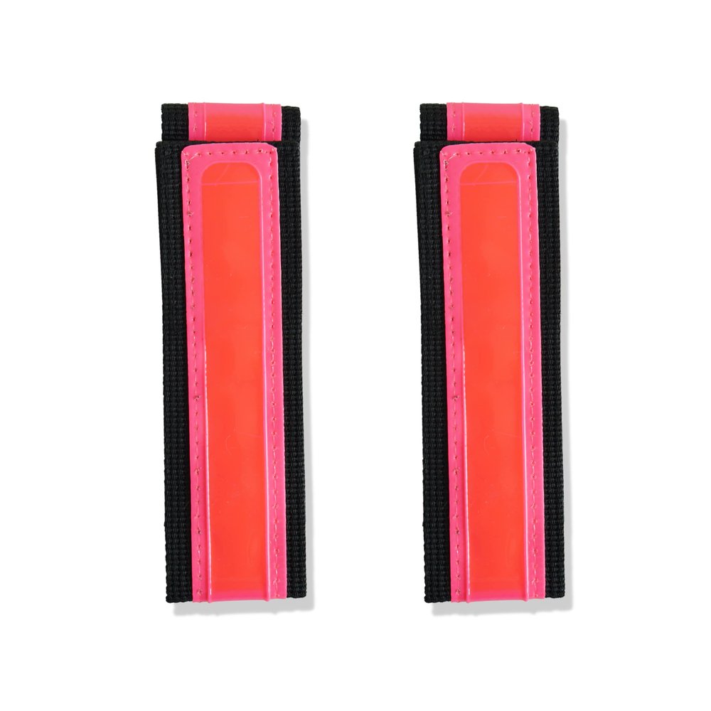 Vincita High Visibility Reflective Bands (Pair) Adjustable Ankle Straps for Cycling, Running & Walking Trouser Pant Guard & MOLLE Backpack Compatible Safety Gear (Pink)