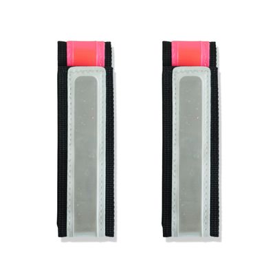 Vincita High Visibility Reflective Bands (Pair) Adjustable Ankle Straps for Cycling, Running & Walking Trouser Pant Guard & MOLLE Backpack Compatible Safety Gear (Pink/White)
