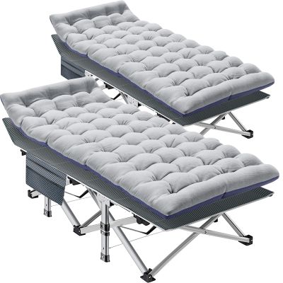 MOPHOTO Oversized Folding Camping Cot for Adults, 78" x 32" XXL Heavy Duty Sleeping Cots for Adults Portable Sleeping Bed Outdoor Camp Cot with Mattress for Home Camp Office Nap