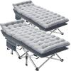 MOPHOTO Oversized Folding Camping Cot for Adults, 78" x 32" XXL Heavy Duty Sleeping Cots for Adults Portable Sleeping Bed Outdoor Camp Cot with Mattress for Home Camp Office Nap view 1