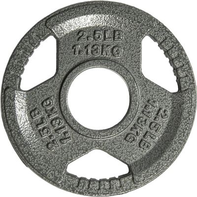 Yes4All Tri-Grip Handles Olympic Weight Plates/Cast Iron Weight Plates, Suitable for Barbell Exercises, Strength, Flexibility Training - 2.5LB (Single)