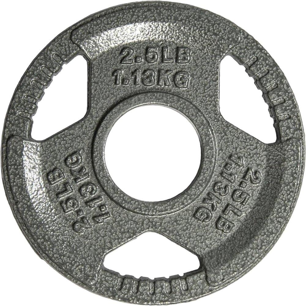 Yes4All Tri-Grip Handles Olympic Weight Plates/Cast Iron Weight Plates, Suitable for Barbell Exercises, Strength, Flexibility Training - 2.5LB (Single)