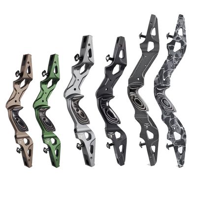 17" 19" 21" ILF Recurve Bow Riser Aluminum CNC Milling Recurve Bow Riser Targeting Takedown Recurve Bow Riser Right Handed ILF Device for Archery Bow Targeting (17", Carbon)