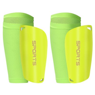 R2Depot Soccer Shin Guards, Shin Pads with Shin Guard Sleeves Set for Youth Adult, EVA Cushion Protection, Breathable Calf Protective Gear -Green M