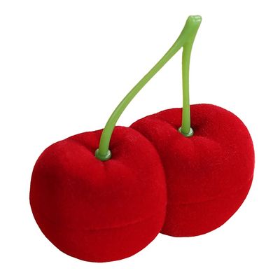1 Piece Cherry Shaped Ring Box Cherry Shaped Earring Box Ring Display Box Jewelry Ring Box Case Necklace Case Jewelry Gift Box for Ring Earring at Engagement Wedding Valentine's Day, Red
