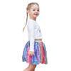 Girls Skirt Set 2 Piece Long Shirt Tutu Skirt Rainbow Multicolor Sequin 9-10 view 2