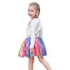 Girls Skirt Set 2 Piece Long Shirt Tutu Skirt Rainbow Multicolor Sequin 9-10 view 3
