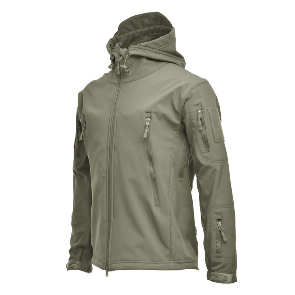 Dressnu Men's rushing jacket fleece jacket waterproof windproof mountaineering warm jacket winter Army green S