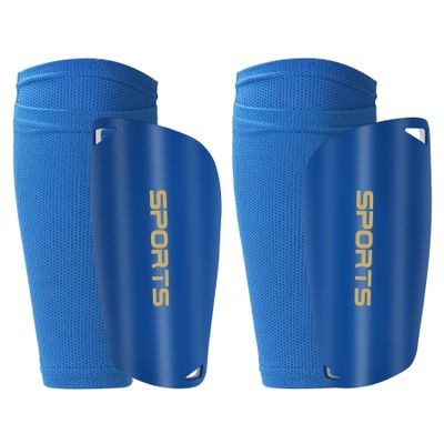 R2Depot Soccer Shin Guards, Shin Pads with Shin Guard Sleeves Set for Youth Adult, EVA Cushion Protection, Breathable Calf Protective Gear -Blue M