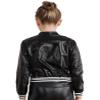 Jhaoyu Kids Girls Boys Metallic Bomber Moto Jacket Coat Hip Hop Jazz Modern Dance Top Disco Party Wear Black 14 Years view 2