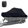 ELVONS Mooring Covers for Boats, 600d Waterproof and Breathable Heavy Duty Open Boat Cover Apply to Winter Outdoor Protection with Adjustable Buckle, 11-27ft,Black,19~21ft(820cm*530cm) view 1