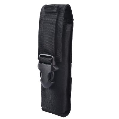 Azarxis Flashlinght Pouch Holster, Tactical Flashlight Torch Carry Case Belt Holder Molle Mini Scissor Folding Knife Bag (Black - Style D)