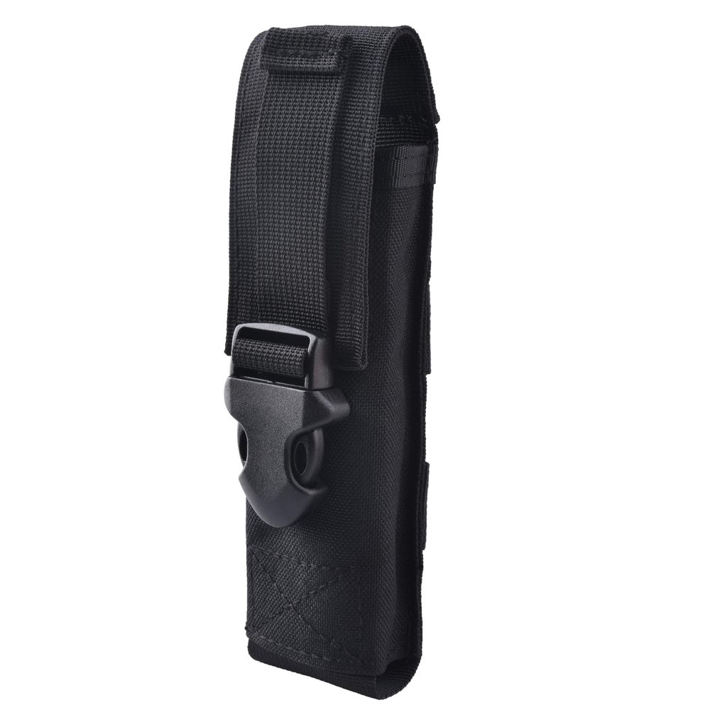 Azarxis Flashlinght Pouch Holster, Tactical Flashlight Torch Carry Case Belt Holder Molle Mini Scissor Folding Knife Bag (Black - Style D)