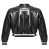 Jhaoyu Kids Girls Boys Metallic Bomber Moto Jacket Coat Hip Hop Jazz Modern Dance Top Disco Party Wear Black 6 Years view 4