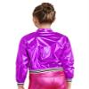 Jhaoyu Kids Girls Boys Metallic Bomber Moto Jacket Coat Hip Hop Jazz Modern Dance Top Disco Party Wear Purple 10 Years view 2