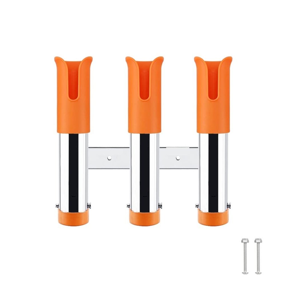 CUREOL 3 Tubes Link Slotted Rod Holders Boat Fishing Rod Rack Holder Portable Pole Tube Mount Bracket Socket Rack Accessories (Color : 0-5bar BN*)