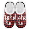 Ho Ho Ho Santa Laughing Spa Slippers Red and Black Tartan Plaid Christmas House Slippers Memory Foam Slippers Indoor Outdoor Home Shoes L for Men Woman view 1
